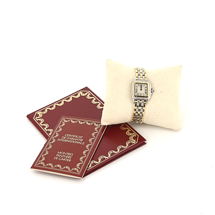 Montre Cartier Panthère en or jaune et acier Vers  1993 - Detail D2