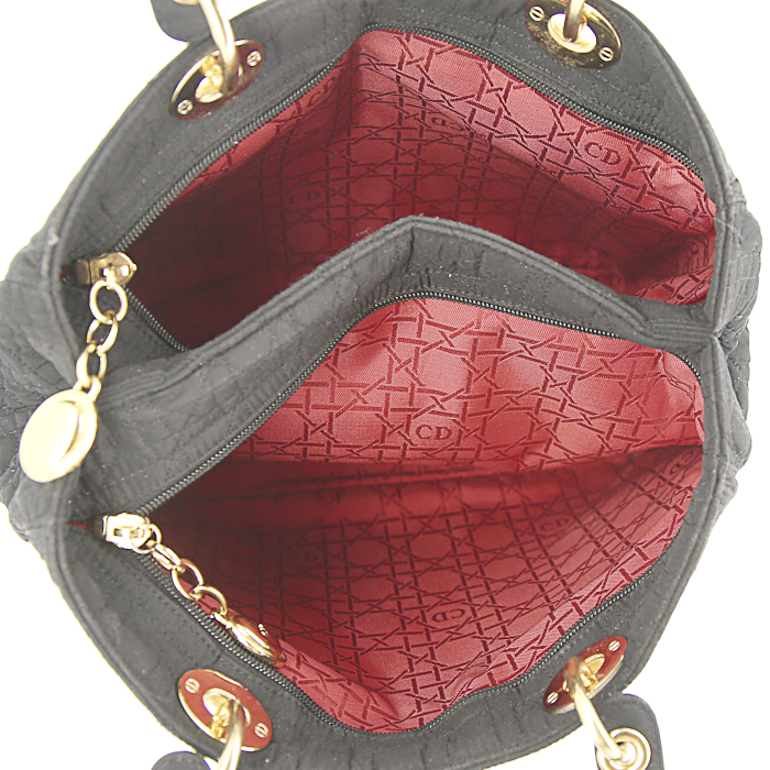 Borsa Dior Lady Dior modello grande in tela cannage nera - Detail D2