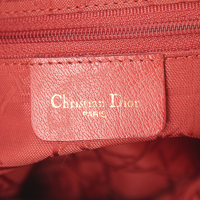 Bolso de mano Dior Lady Dior modelo grande en lona cannage negra - Detail D3