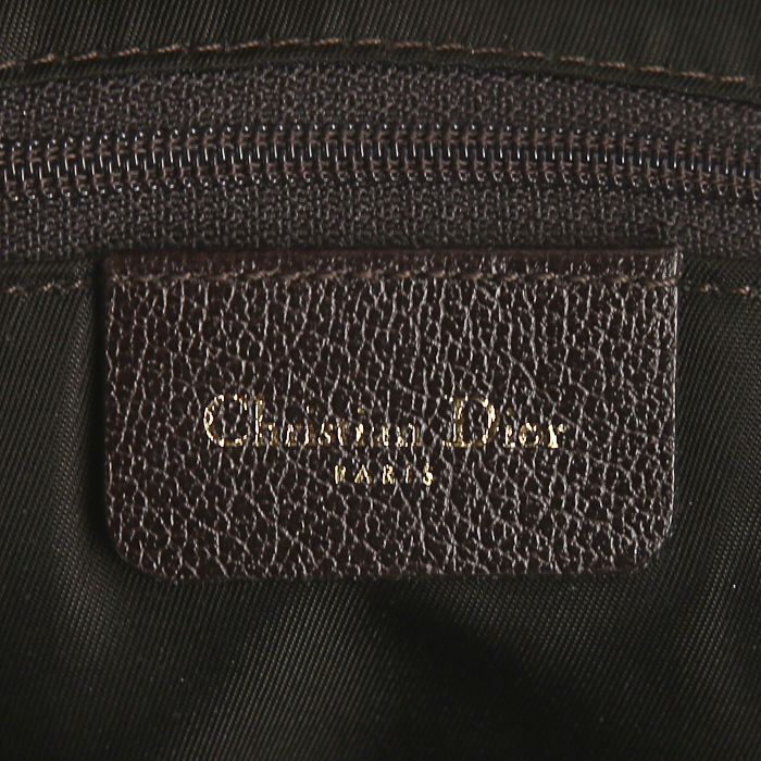 Sac à main Dior Saddle en cuir marron - Detail D3