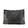 Chanel 2.55 shopping bag in black quilted leather - 360 thumbnail