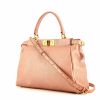 Fendi Peekaboo Selleria medium model handbag in varnished pink glittering leather - 00pp thumbnail