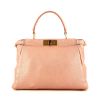 Fendi Peekaboo Selleria medium model handbag in varnished pink glittering leather - 360 thumbnail