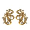 Vintage 1950's earrings in yellow gold and diamonds - 00pp thumbnail