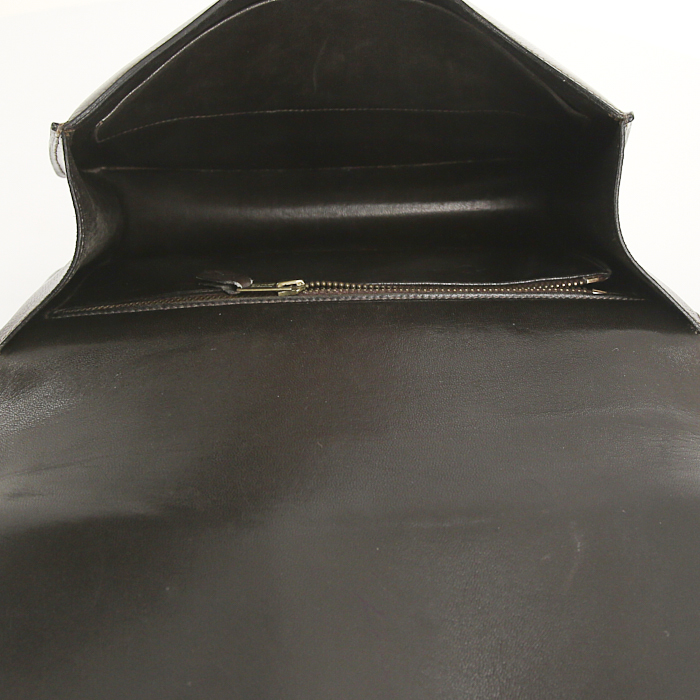 Borsa Hermes Constance in pelle box marrone cioccolato - Detail D3