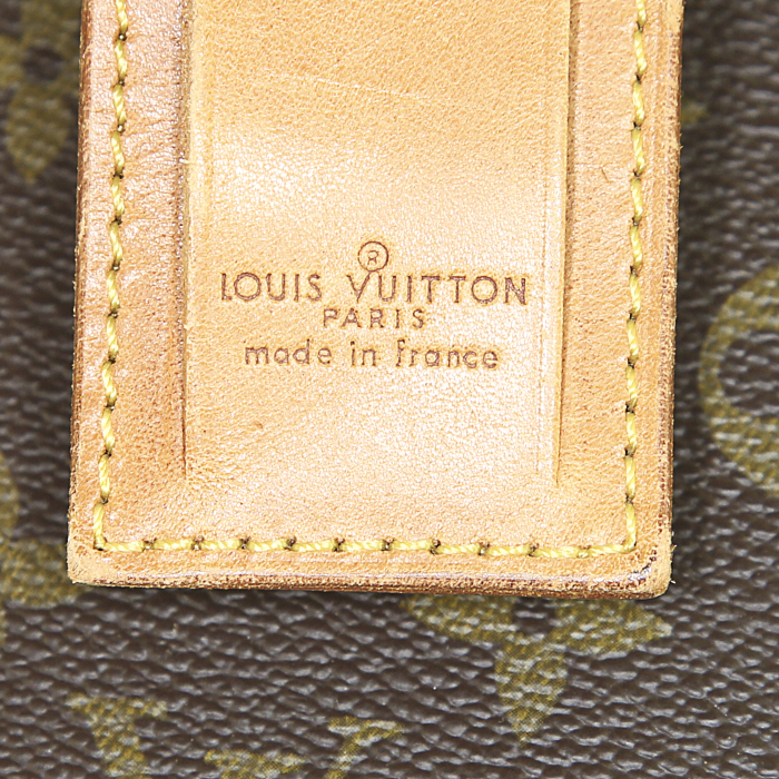 Maleta Louis Vuitton Airbus en lona Monogram marrón y cuero natural - Detail D3