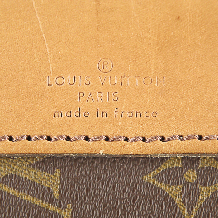 Maleta Louis Vuitton Airbus en lona y cuero marrón y cuero natural - Detail D3