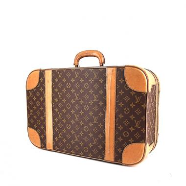 Valigia Louis Vuitton Airbus in tela e pelle marrone e pelle naturale