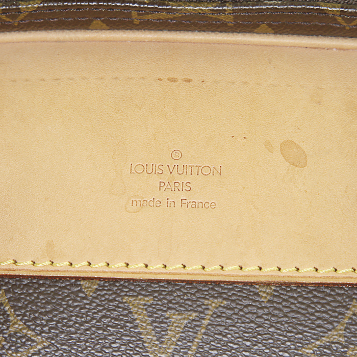 Maleta Louis Vuitton Alize en lona Monogram revestida marrón y cuero natural - Detail D3