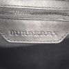 Shopping bag Burberry in tela cerata Haymarket marrone e pelle nera - Detail D3 thumbnail