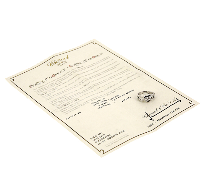 Anello Chopard Happy Diamonds in oro bianco e diamanti - Detail D2