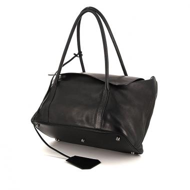 Sac porté épaule ou main Hermès MM en cuir Swift noir