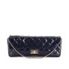 Chanel Baguette handbag in dark blue patent quilted leather - 360 thumbnail