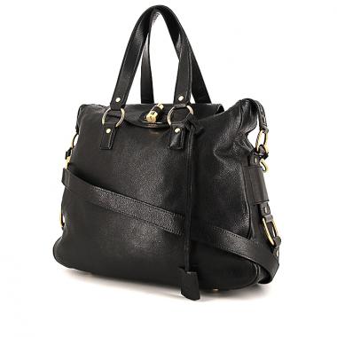 Bolso bandolera Yves Saint Laurent Muse modelo grande en cuero negro