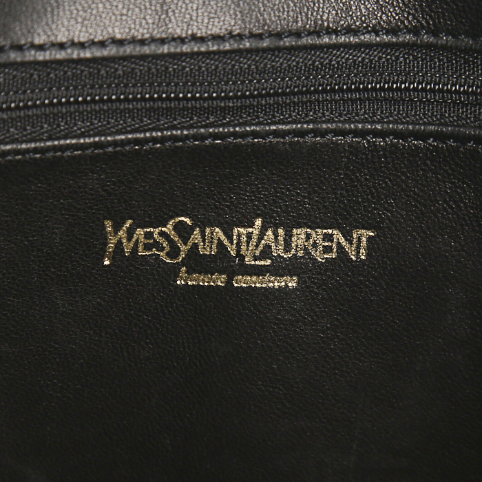 Borsa a tracolla Saint Laurent Vintage in puledro con stampa leopardata e pelle gold - Detail D3