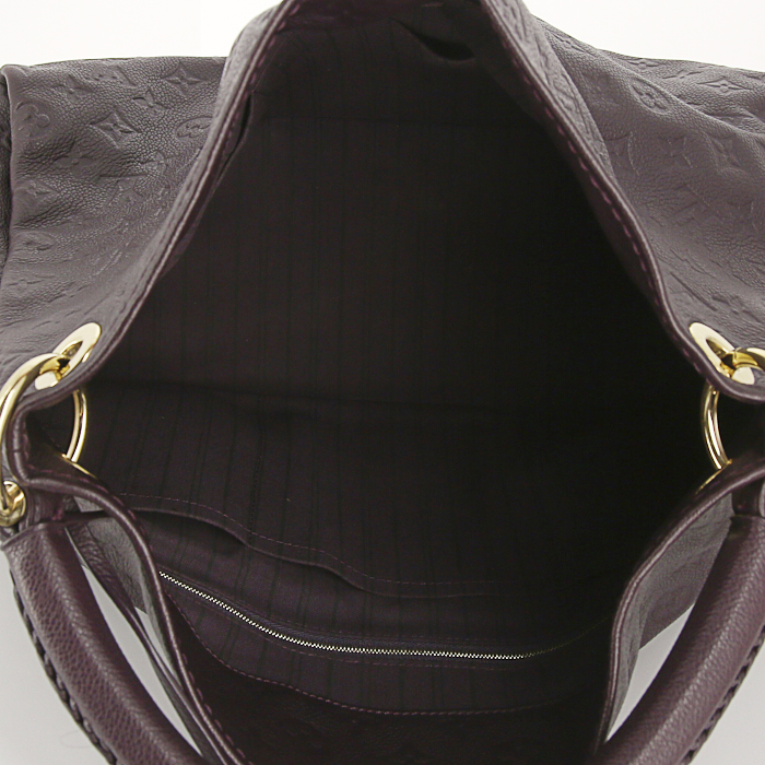 Louis Vuitton Artsy medium model handbag in purple monogram leather - Detail D2