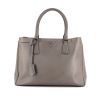 Prada Lux Tote handbag in grey leather - 360 thumbnail