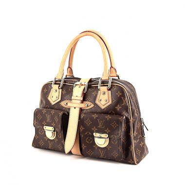 Borsa Louis Vuitton Manhattan in tela monogram marrone e pelle naturale