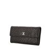 Portafogli Chanel Camelia - Wallet in pelle nera a fiori - 00pp thumbnail