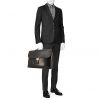 Hermes Sac à dépêches briefcase in black box leather - Detail D1 thumbnail