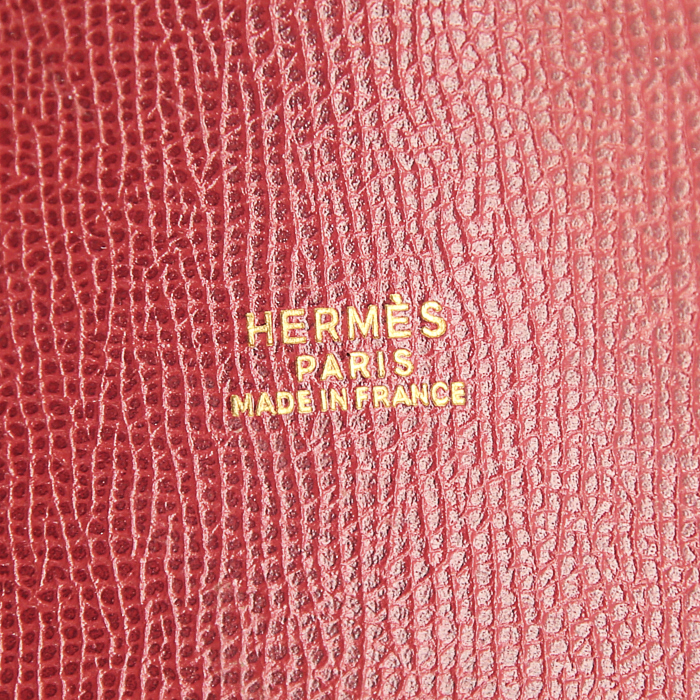 Hermes Mangeoire handbag in red epsom leather - Detail D3