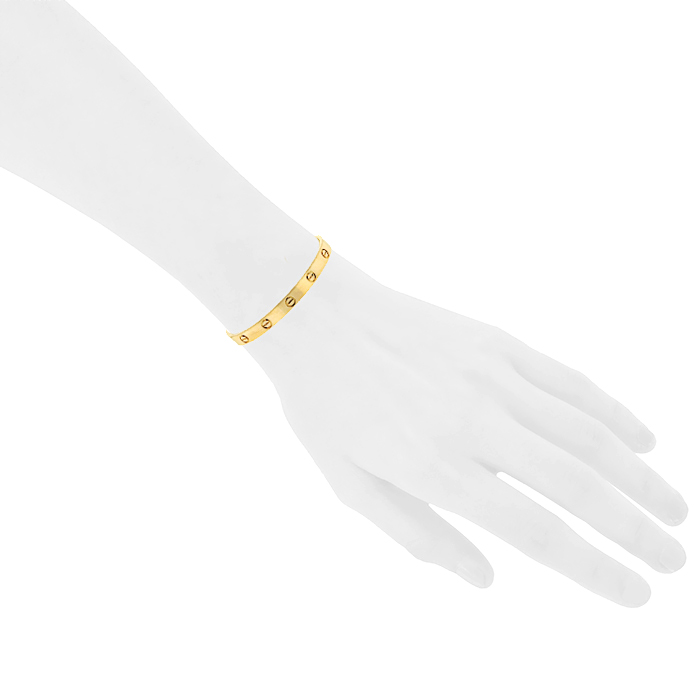 Open Cartier Love bracelet in yellow gold - Detail D1