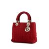 Bolso de mano Dior modelo mediano en lona cannage roja - 00pp thumbnail