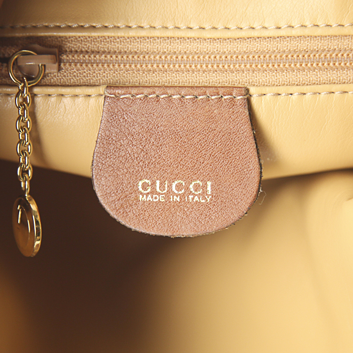 Shopping bag Gucci Bamboo in pelle marrone - Detail D3