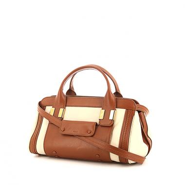 Bolso bandolera Chloé Alice en cuero bicolor marrón y beige