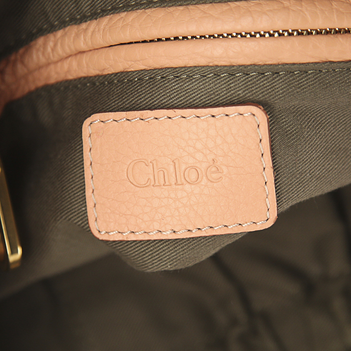 Chloé Marcie handbag in salmon pink leather - Detail D3