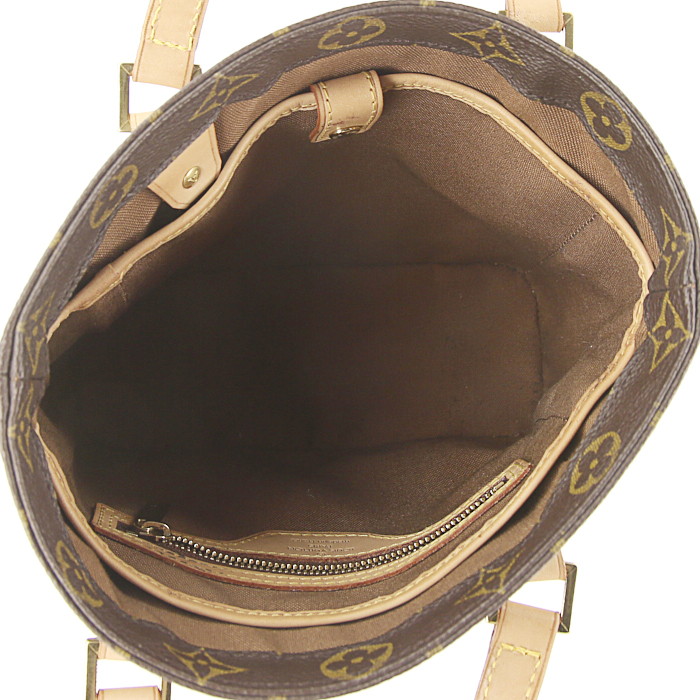 Bolso de mano Louis Vuitton Vavin  modelo pequeño en lona Monogram marrón y cuero natural - Detail D2