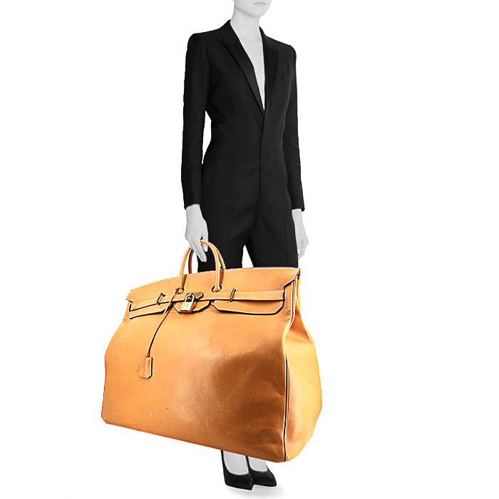 Hermes Haut à Courroies - Travel Bag travel bag in natural leather - Detail D1