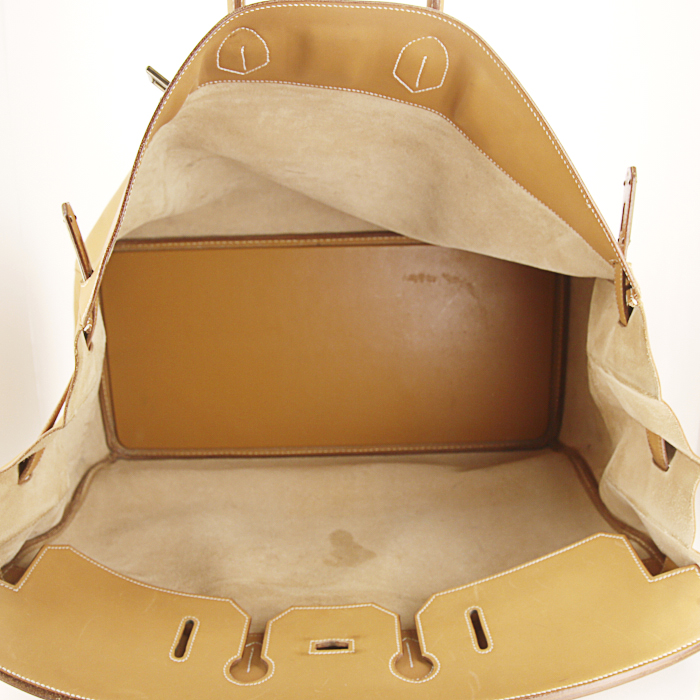 Bolsa de viaje Hermes Haut à Courroies - Travel Bag en cuero natural - Detail D2