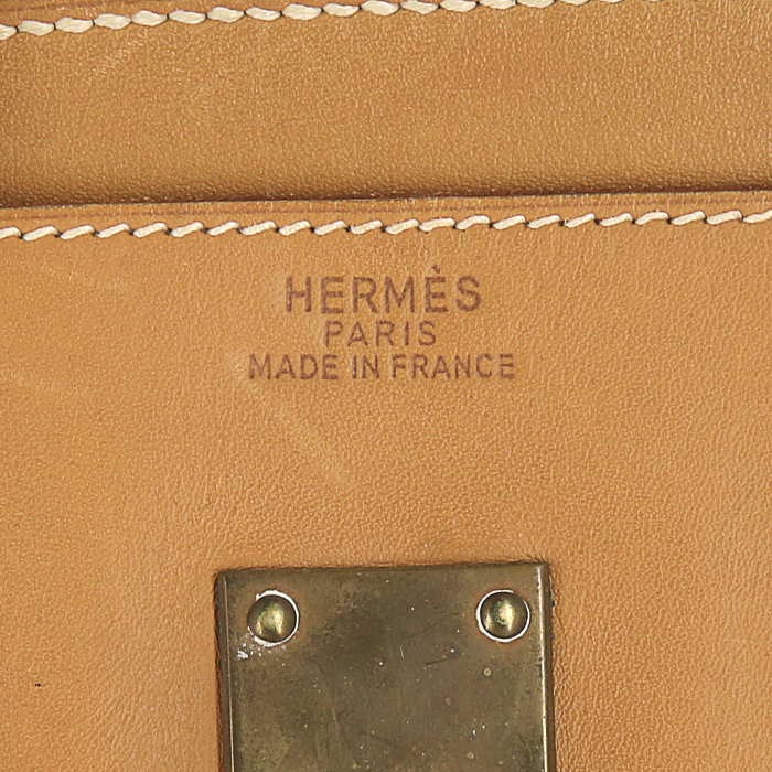 Bolsa de viaje Hermes Haut à Courroies - Travel Bag en cuero natural - Detail D3