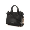 Burberry shoulder bag in black grained leather and Haymarket canvas - 00pp thumbnail