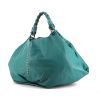 Shopping bag Bottega Veneta in pelle verde zaffiro - 00pp thumbnail
