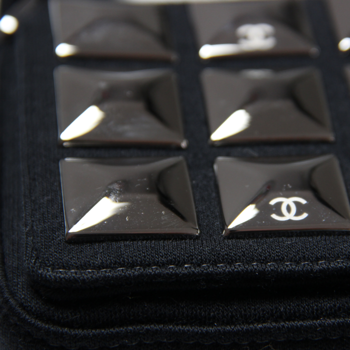 Ice cube handbag in black jersey - Detail D3