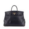 Hermes Birkin 40 cm handbag in navy blue epsom leather - 360 thumbnail