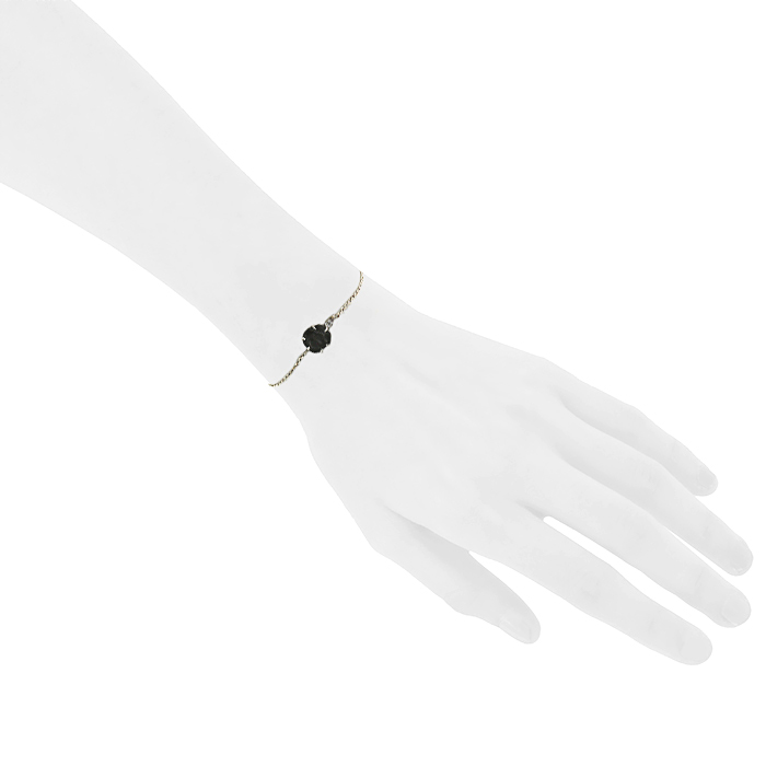 Bracciale Chanel Camelia in oro bianco,  onice e diamanti - Detail D1