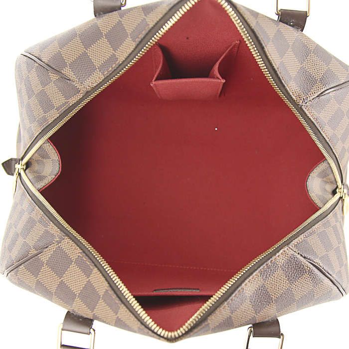 Louis Vuitton Ribera handbag in ebene damier canvas and brown leather - Detail D2