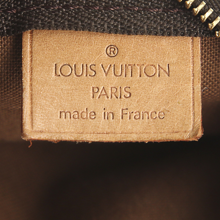 Borsa Louis Vuitton Nano Speedy in tela monogram ebana e pelle naturale - Detail D3