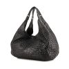 Shopping bag Bottega Veneta Campana in pelle intrecciata nera - 00pp thumbnail
