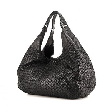 Shopping bag Bottega Veneta Campana in pelle intrecciata nera