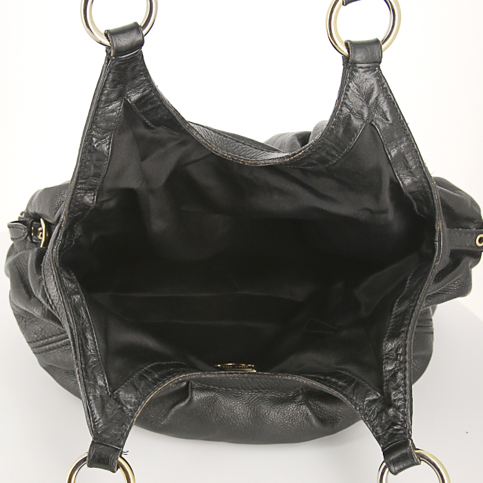 Shopping bag Miu Miu in pelle lucida nera - Detail D2