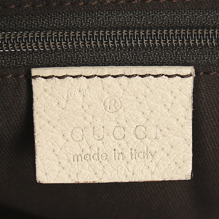 Bolso Cabás Gucci Abbey en lona Monogram gris y cuero blanquecino - Detail D3