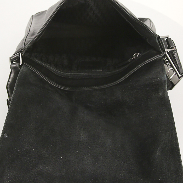 Borsa a tracolla Dior Street Chic in pelle nera e tela nera - Detail D2