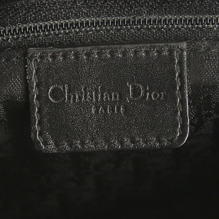 Dior Street Chic shoulder bag in black leather and black canvas - Detail D3