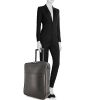 Louis Vuitton Pegase soft suitcase in black taiga leather - Detail D1 thumbnail