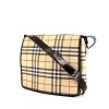 Burberry Shopping shoulder bag in beige, black and red Haymarket canvas - 00pp thumbnail