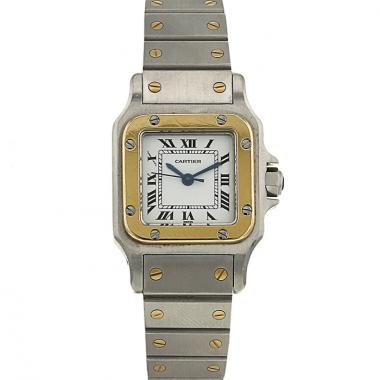 Cartier Santos Galbée watch in stainless steel and yellow gold